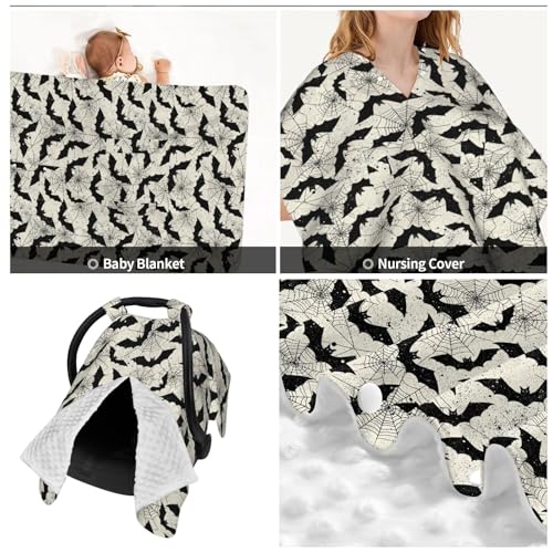 Muishi Black Bat Baby Car Seat Canopy Nursing Cover for Newborn Car Seat Breastfeeding Covers Blanket Newborn Shower Gift - Image 3