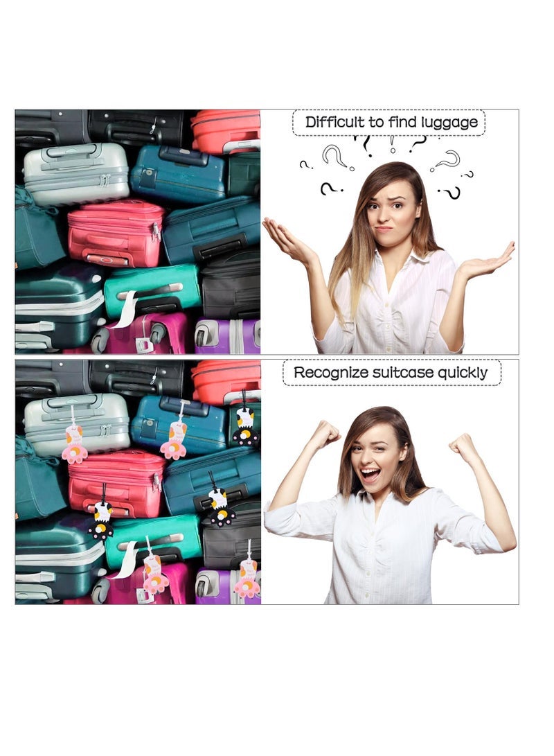 Captaintech Tags for Travel Suitcase, 2 Pack Cat Claws Name Tags, Silicone Suitcase Labels Tags, Suitcase ID Tag, Travel Baggage Identity ID Labels, Handbag Tag Labels for Kids, Women, Men, Black Pink - Image 2