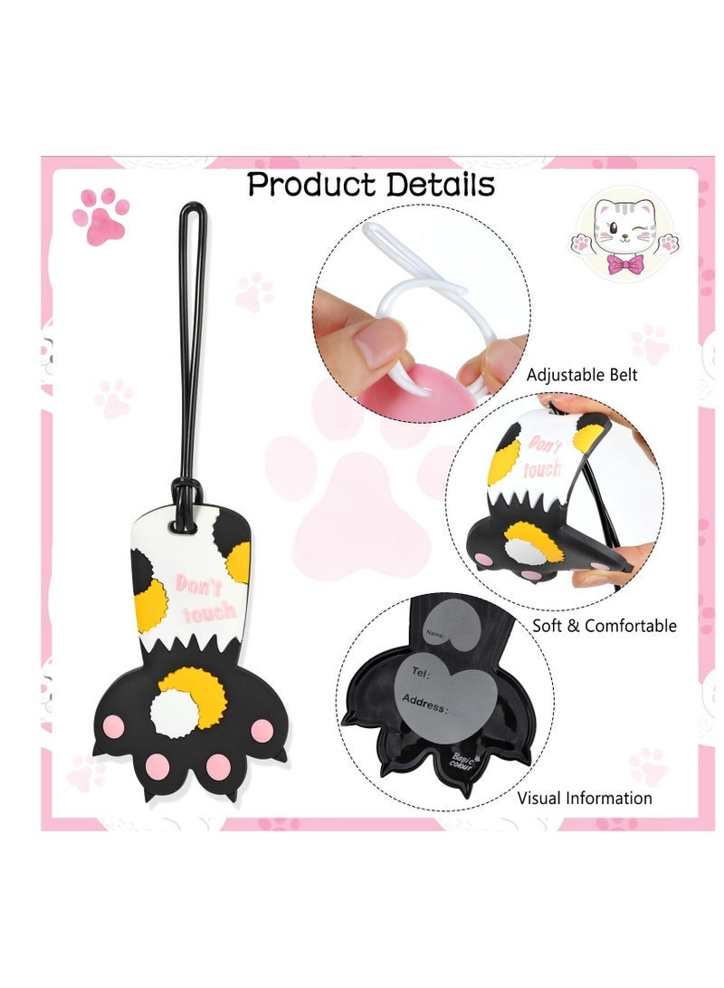 Captaintech Tags for Travel Suitcase, 2 Pack Cat Claws Name Tags, Silicone Suitcase Labels Tags, Suitcase ID Tag, Travel Baggage Identity ID Labels, Handbag Tag Labels for Kids, Women, Men, Black Pink - Image 4