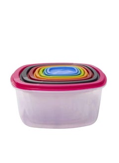 PRINCEWARE Set of 8 Multi-Size Plastic Food Storage Containers with Colorful Lids  - Image 3