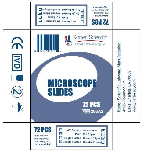 Karter Scientific Microscope Slides, Ground Edges, Plain, 90 Corners, 3x1, Karter Scientific 206A2 (Pack of 72) - Image 3