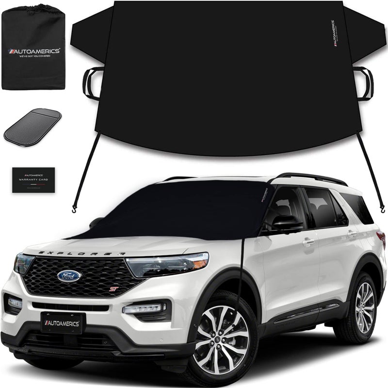 AUTOAMERICS Windshield Snow Cover - Windshield Cover for Ice and Snow - Waterproof Shield Window Protector for Car Truck SUV - Image 1