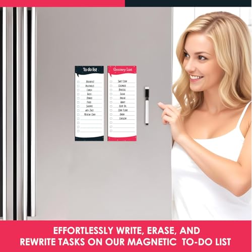 Tusmad Fridge Magnet Notepad with Pen – Magnetic to-Do List & Notes | Reusable Dry-Erase Board 29x21 cm (A5) | Magnet Board for Wall | Tasks, Reminders & Grocery List - Image 5