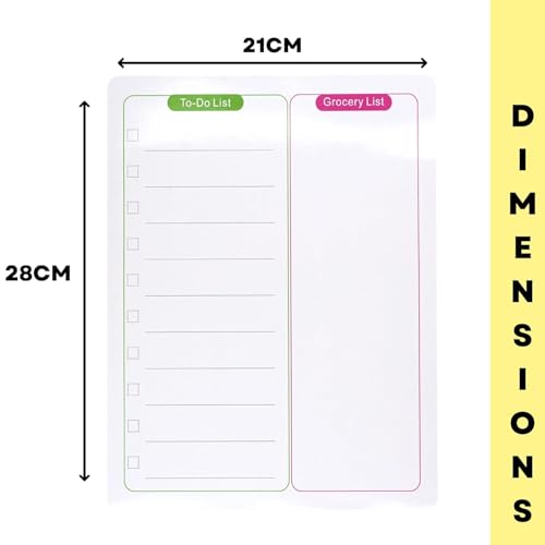 Tusmad Fridge Magnet Notepad with Pen – Magnetic to-Do List & Notes | Reusable Dry-Erase Board 29x21 cm (A5) | Magnet Board for Wall | Tasks, Reminders & Grocery List - Image 2