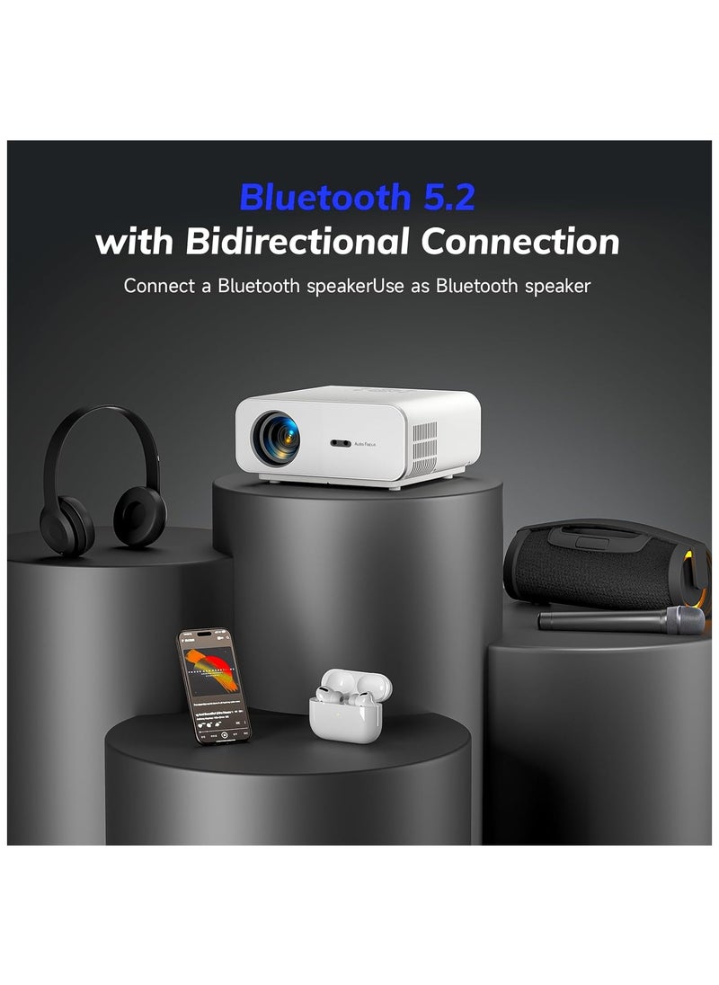 Generic - Projector 4K 【Netflix Certified/Auto Focus】Auto Keystone WiFi Bluetooth Overhead, 25000 Lumen Full HD 1080P Videoprojector, Smart Projector one-click use of Netflix/Youtube - Image 1