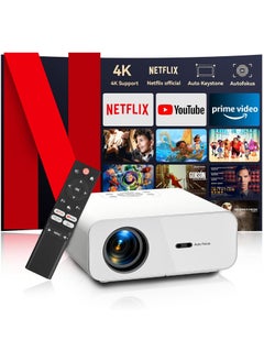 Generic Projector 4K 【Netflix Certified/Auto Focus】Auto Keystone WiFi Bluetooth Overhead, 25000 Lumen Full HD 1080P Videoprojector, Smart Projector one-click use of Netflix/Youtube  - Image 1