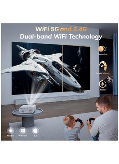 Generic Projector 4K 【Netflix Certified/Auto Focus】Auto Keystone WiFi Bluetooth Overhead, 25000 Lumen Full HD 1080P Videoprojector, Smart Projector one-click use of Netflix/Youtube  - Image 5