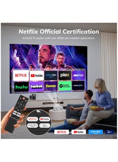 Generic Projector 4K 【Netflix Certified/Auto Focus】Auto Keystone WiFi Bluetooth Overhead, 25000 Lumen Full HD 1080P Videoprojector, Smart Projector one-click use of Netflix/Youtube  - Image 2