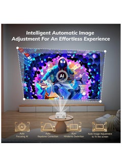 Generic Projector 4K 【Netflix Certified/Auto Focus】Auto Keystone WiFi Bluetooth Overhead, 25000 Lumen Full HD 1080P Videoprojector, Smart Projector one-click use of Netflix/Youtube  - Image 3