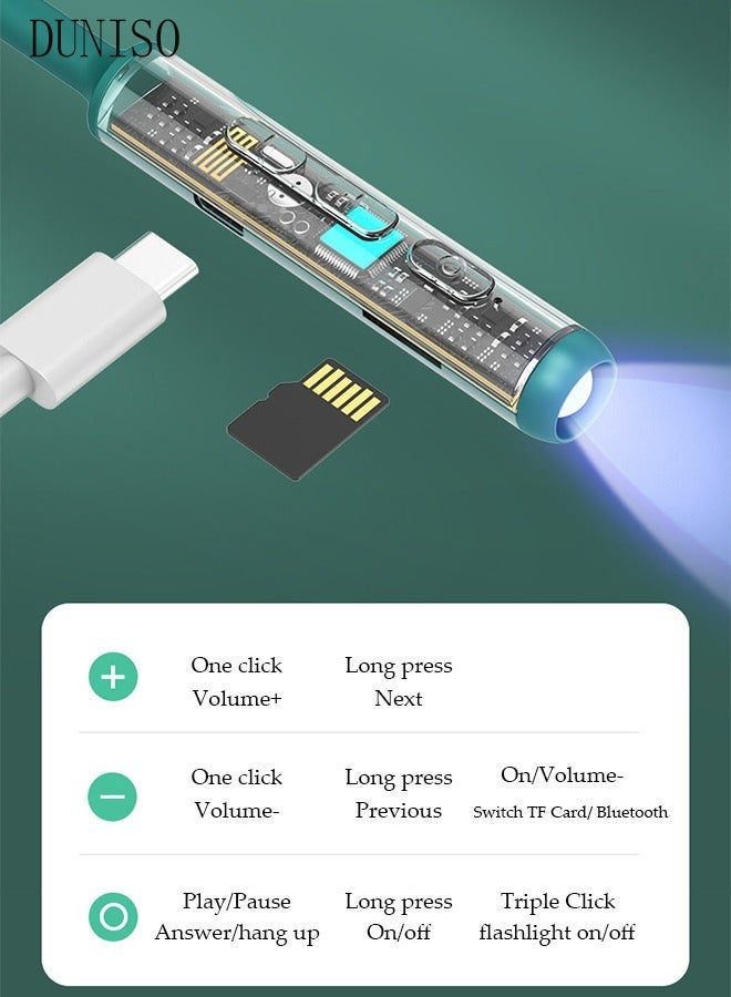 DUNISO Wireless Bluetooth Headphones With Light Foldable Wireless Sport Earphones with Mic for Gym Running Driving Noise-canceling Headset with TF Card Slot - Image 4