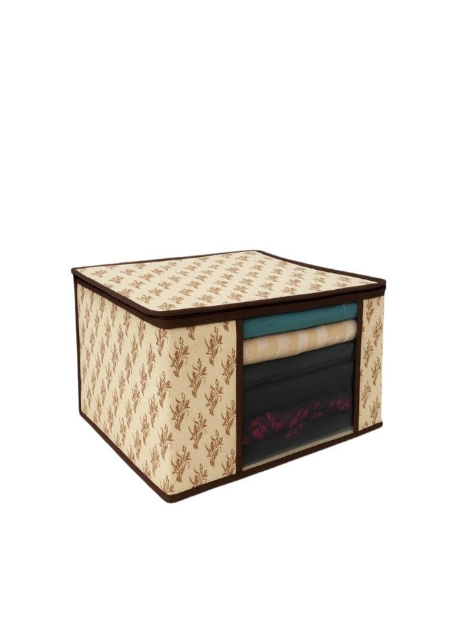 Non-Woven Printed Saree Cover with Zip & Transparent Window | Saree Organizer for Wardrobe | Clothes Storage Bag for Sarees, Garments & Cloth Storage | Foldable Wardrobe Organizer (4)