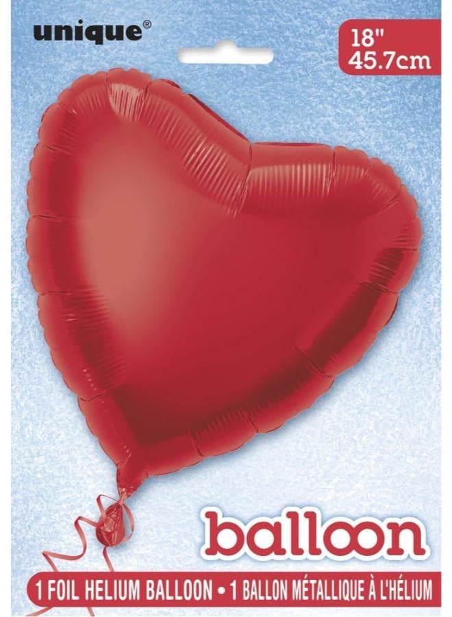 Unique 18'' Heart Red Foil Balloon - Image 3