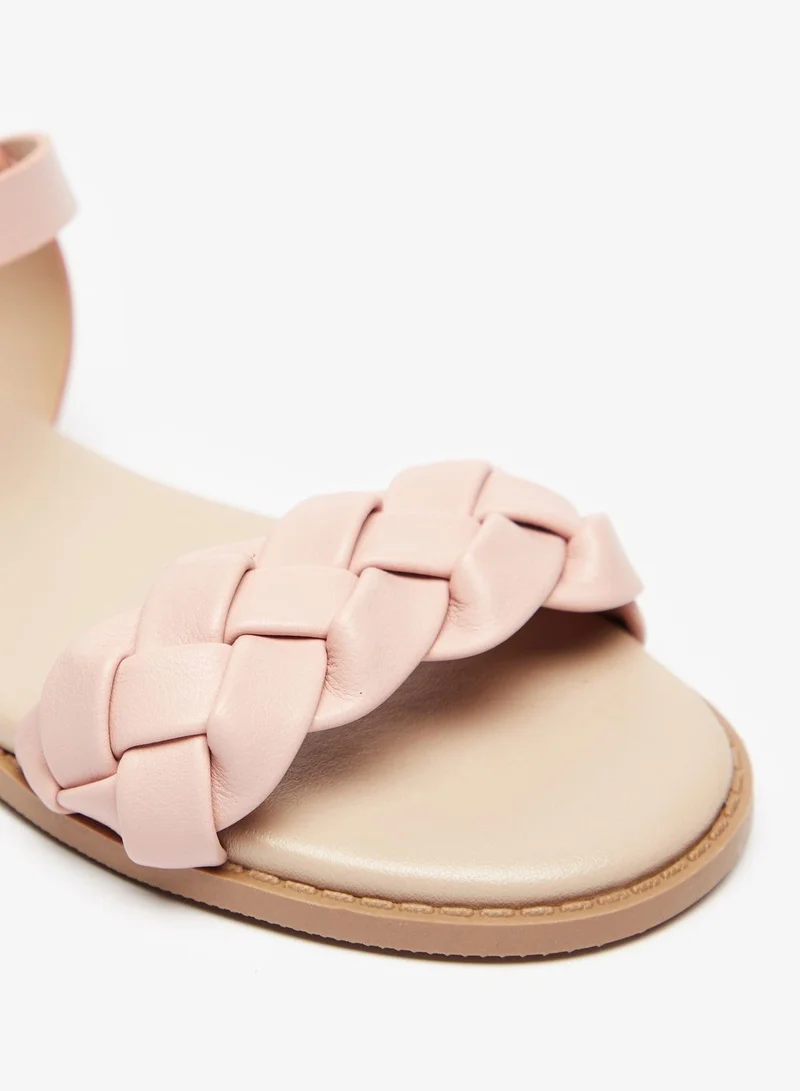 Flora Bella Strappy Flat Sandals with Hook and Loop Closure