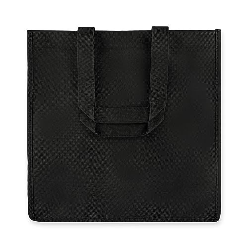 True Wine Tote Bag, 6 Bottle Wine Carrier, Wine Carrier Tote Bag with Dividers, Reusable Wine Bags, Wine Bottle Carrier Tote, Black, Set of 1 - Image 1