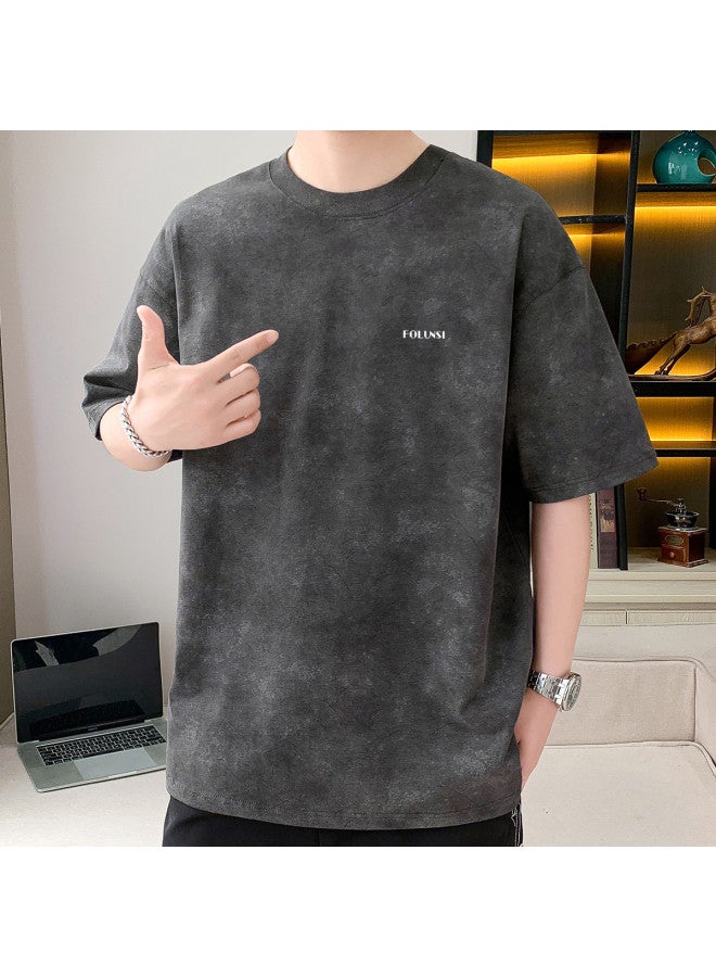 FOLUNSI 2024 Summer Round Neck Tie-dye T-shirt For Men - Loose Fit Casual Tee - Image 4