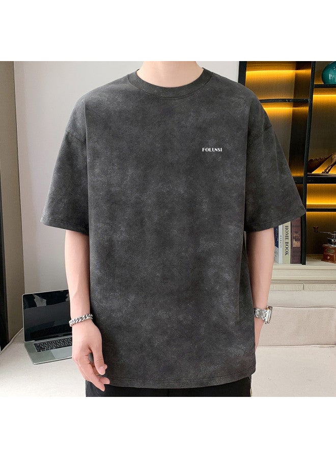FOLUNSI 2024 Summer Round Neck Tie-dye T-shirt For Men - Loose Fit Casual Tee - Image 2