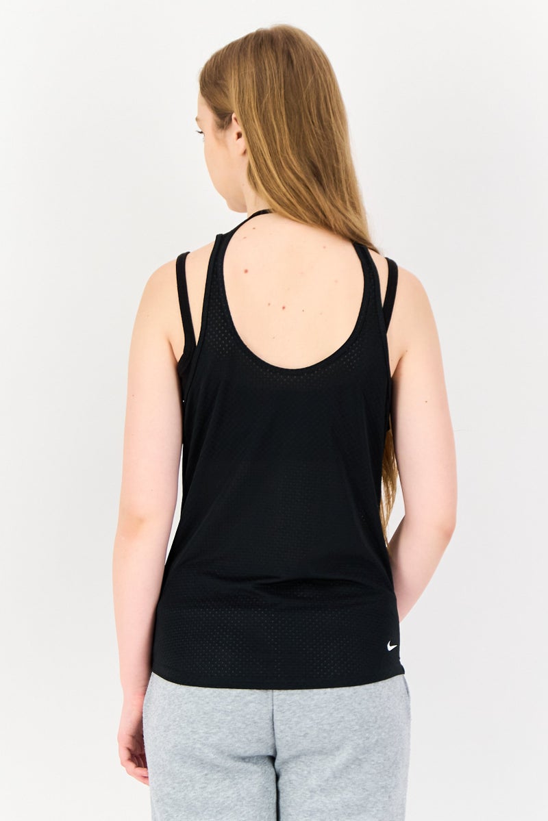 Women Dri-Fit One Breathe Brand Logo Sleeveless Training Tank Top, Black