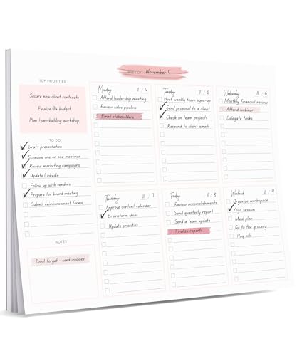 Lamare Weekly Planner Notepad Premium Undated Weekly To Do List Notepad for School Home Office Desk To Do List and Productivity Planning Pad