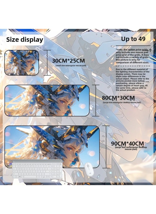Generic Mouse Pad Oversized Gundam Computer Keyboard Pad Cartoon Game Mouse Pad Boys E-sports Computer Thickened Desk Pad-Color:800*300*2mm-Pattern:Up To 49  - Image 1