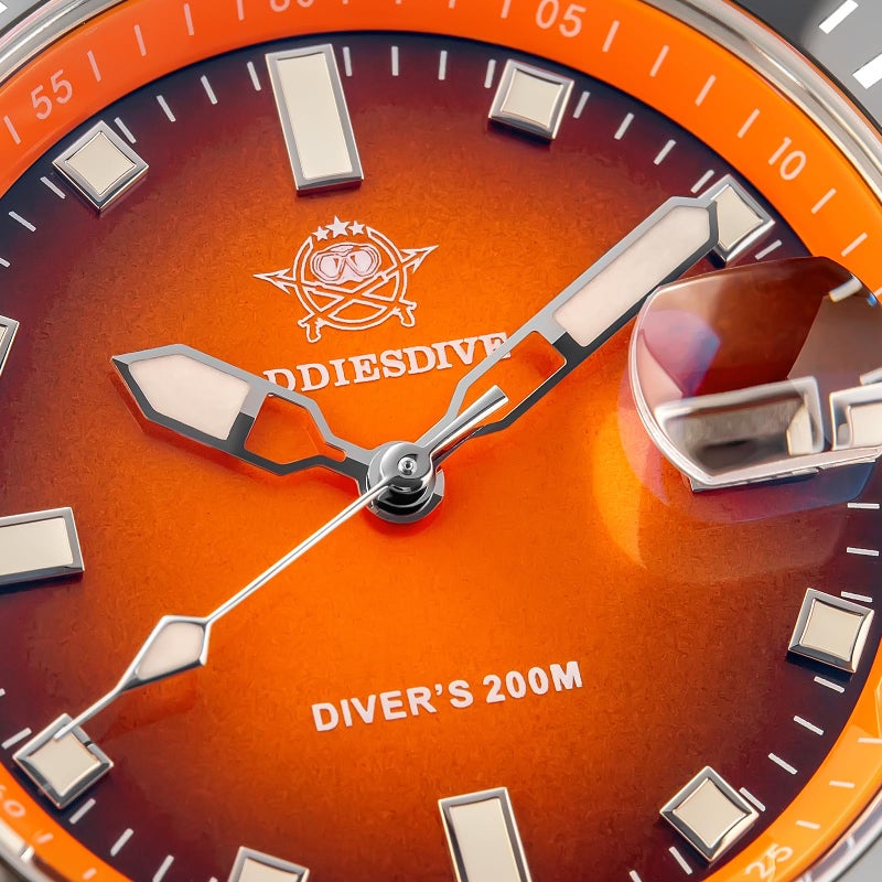 ADDIESDIVE Diver Watches for Men 41 MM Quartz Underwater Sports Watch Easy to Read Dial 200 M Waterproof BGW9 Luminous Analog Orange Gradient Dial - Image 3