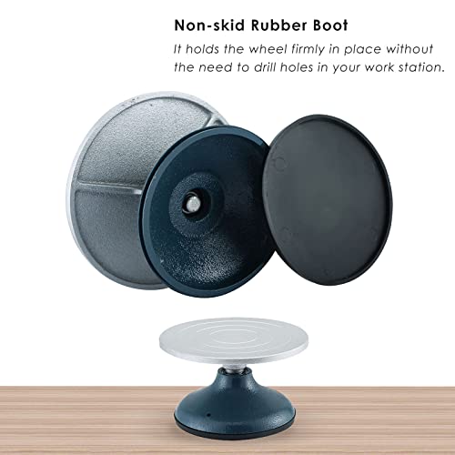 MYFULLY 7'' Diameter Sculpting Pottery Wheel | Heavy Duty Cast Iron Metal Pottery Decorating Banding Wheel with Non-Skid Rubber Boot & Ball Bearings (7" Diameter) - Image 3