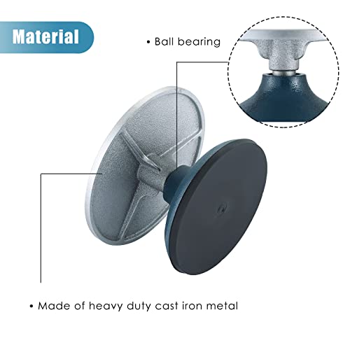 MYFULLY 7'' Diameter Sculpting Pottery Wheel | Heavy Duty Cast Iron Metal Pottery Decorating Banding Wheel with Non-Skid Rubber Boot & Ball Bearings (7" Diameter) - Image 4