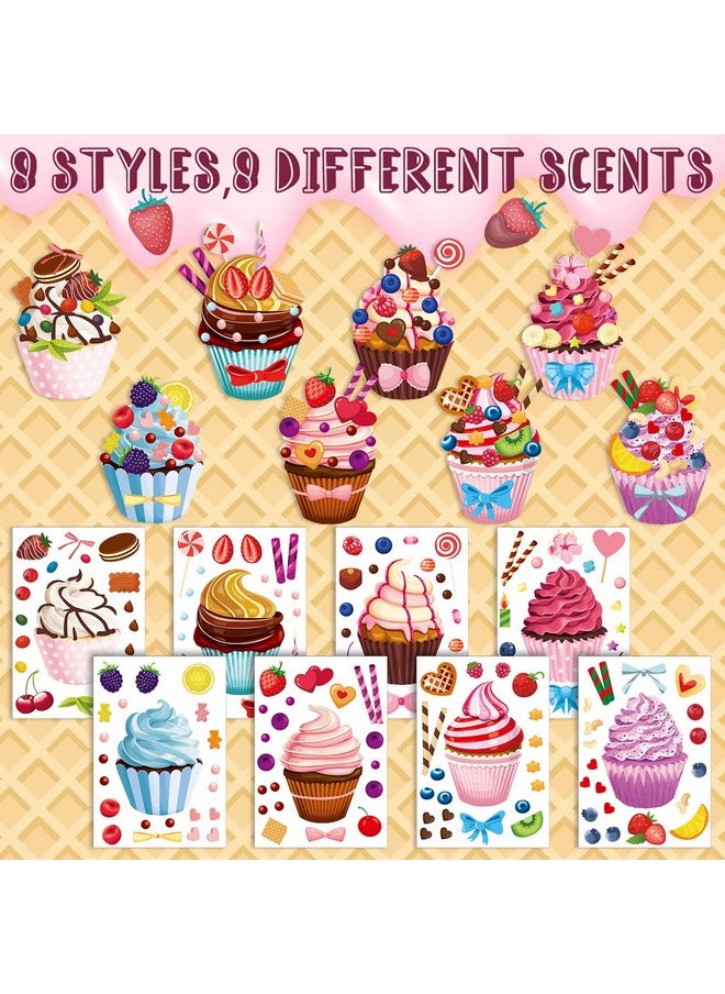 48 Sheets Scented Cupcake Stickers Scratch And Sniff Make A Cupcake Stickers Sheet Make Your Own Cupcake Stickers Mix And Match Dessert Stickers For Kids Diy Art Craft Party Favors