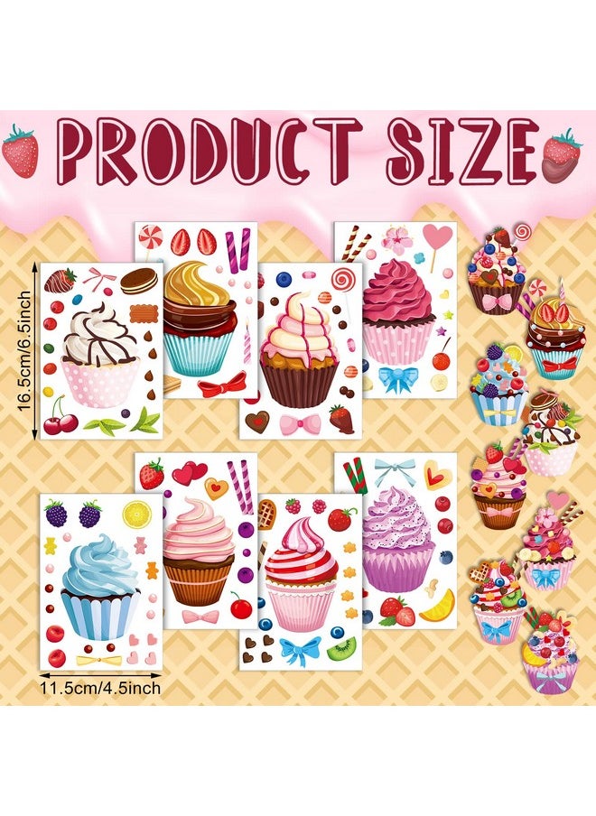 48 Sheets Scented Cupcake Stickers Scratch And Sniff Make A Cupcake Stickers Sheet Make Your Own Cupcake Stickers Mix And Match Dessert Stickers For Kids Diy Art Craft Party Favors