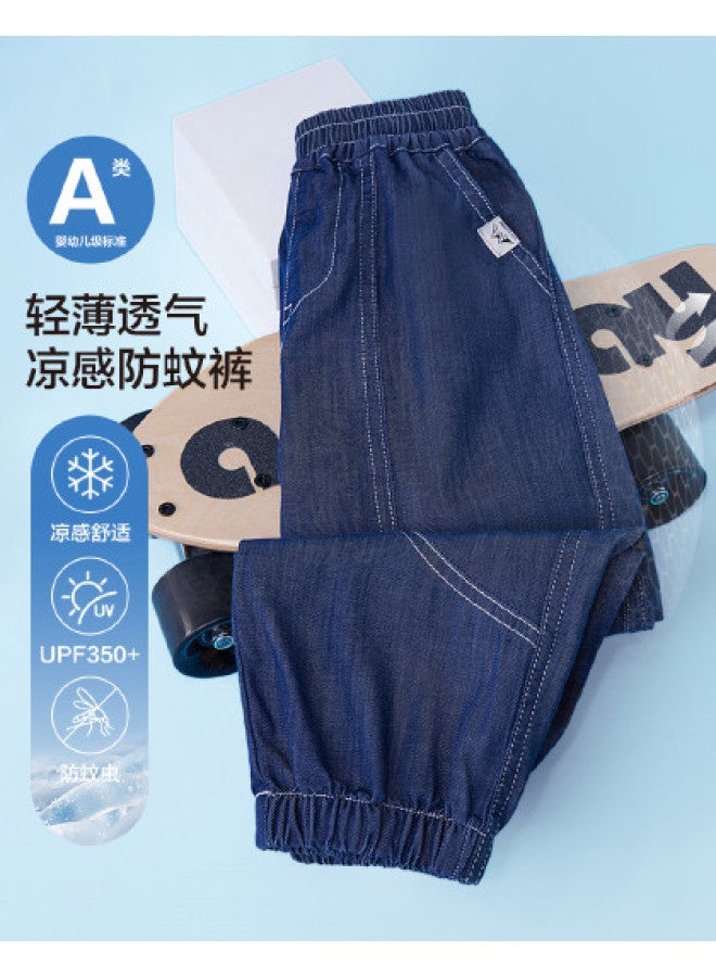 Zuoxi Boys' Mosquito-repellent Denim Pants - Summer Lightweight Long Trousers With Cooling & Breathable Fabric, Soft Kids' Viscose-like Casual Pants - Image 1
