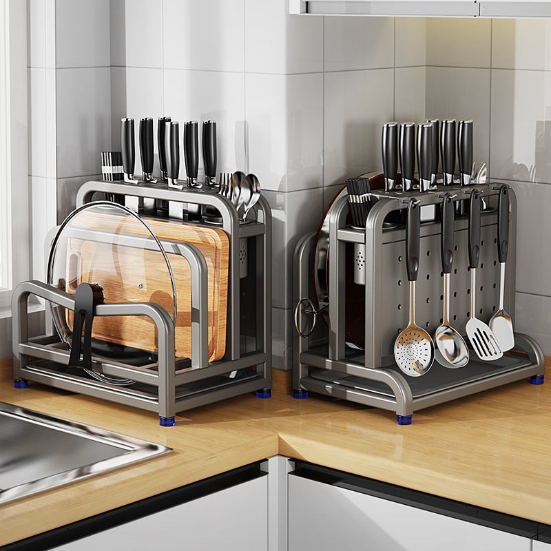 Stainless Steel Knife Block Storage Rack - Image 1