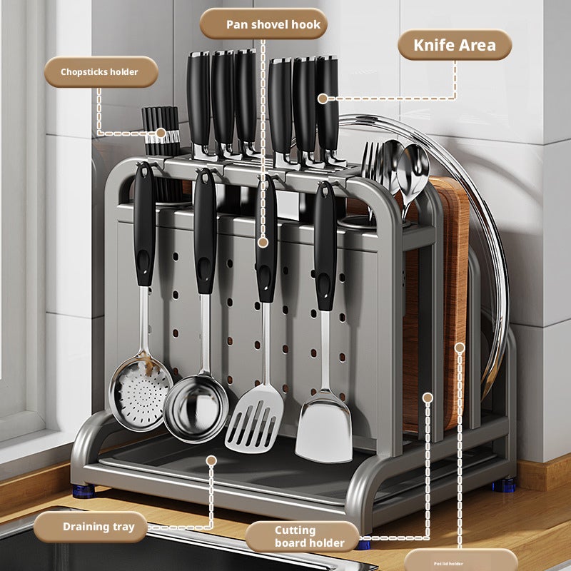 Stainless Steel Knife Block Storage Rack - Image 3