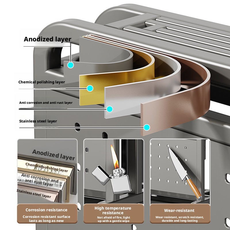 Stainless Steel Knife Block Storage Rack - Image 4