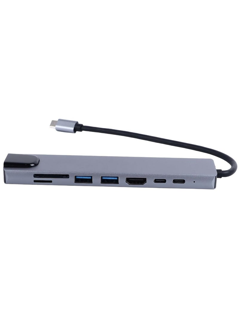 Generic 8 in 1 Multiport USB C Hub Adapter with HDMI, USB 3.0, Memory Card Slot and High Speed ​​RJ45 Port for PC, Laptop, Mobile  - Image 1