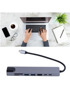 Generic 8 in 1 Multiport USB C Hub Adapter with HDMI, USB 3.0, Memory Card Slot and High Speed ​​RJ45 Port for PC, Laptop, Mobile  - Image 3
