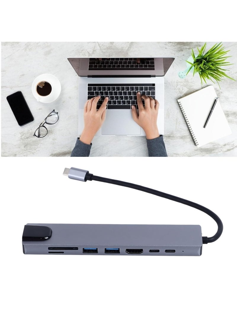 Generic 8 in 1 Multiport USB C Hub Adapter with HDMI, USB 3.0, Memory Card Slot and High Speed ​​RJ45 Port for PC, Laptop, Mobile  - Image 3