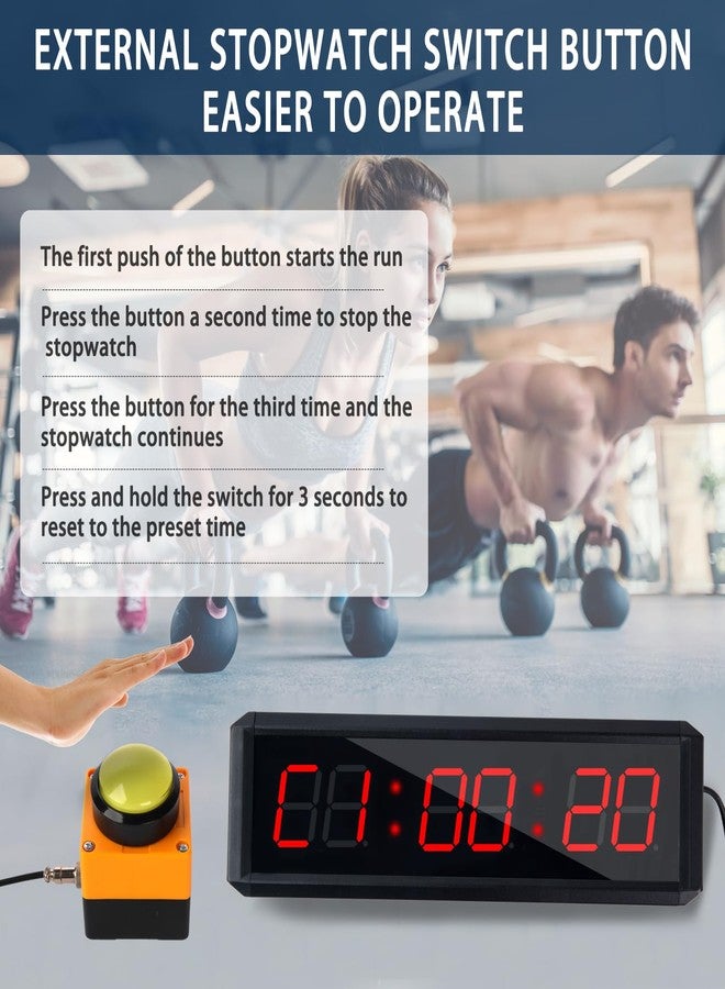 SMAHEAT Fitness Timer with Stopwatch Button, Suitable for School/exam/Home Exercise/Gym/Gym SMAHEAT Electronic Fitness Timer (1.5 inch six-Digit All-red) - Image 4
