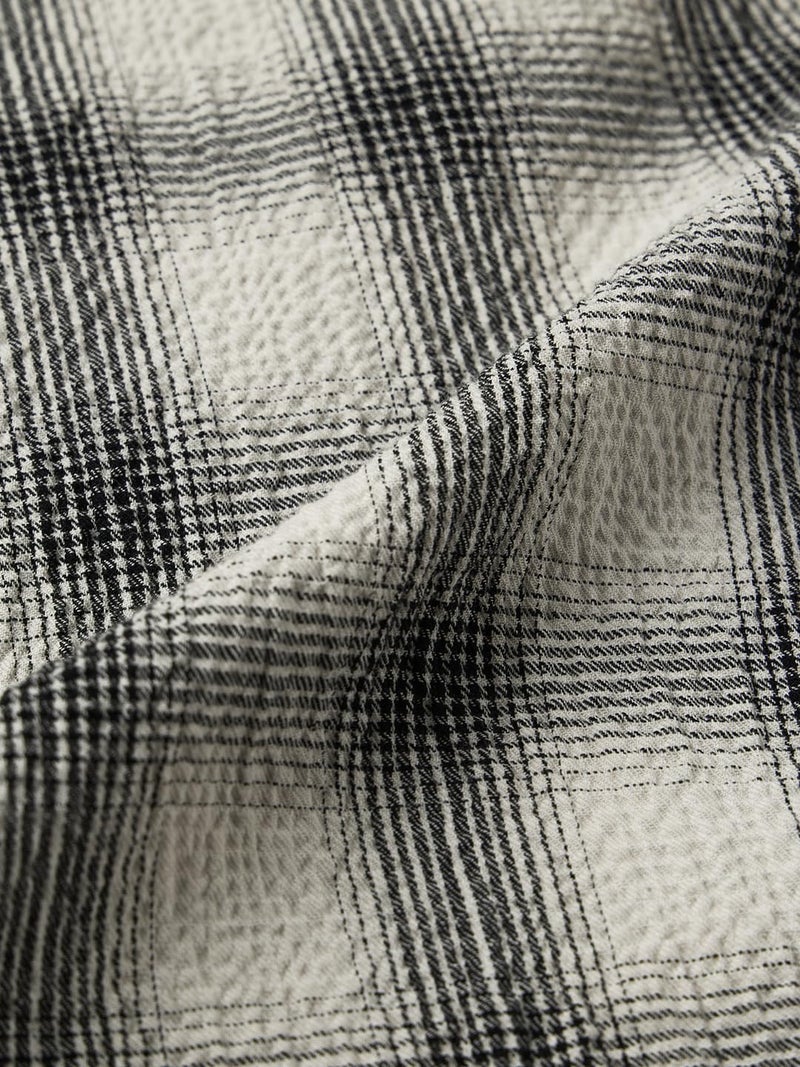 The Souled Store Garfield: Vibe Check Men and Boys Short Sleeve Spread Collar Grey Checked and Graphic Printed Cotton Oversized Shirt - Image 5