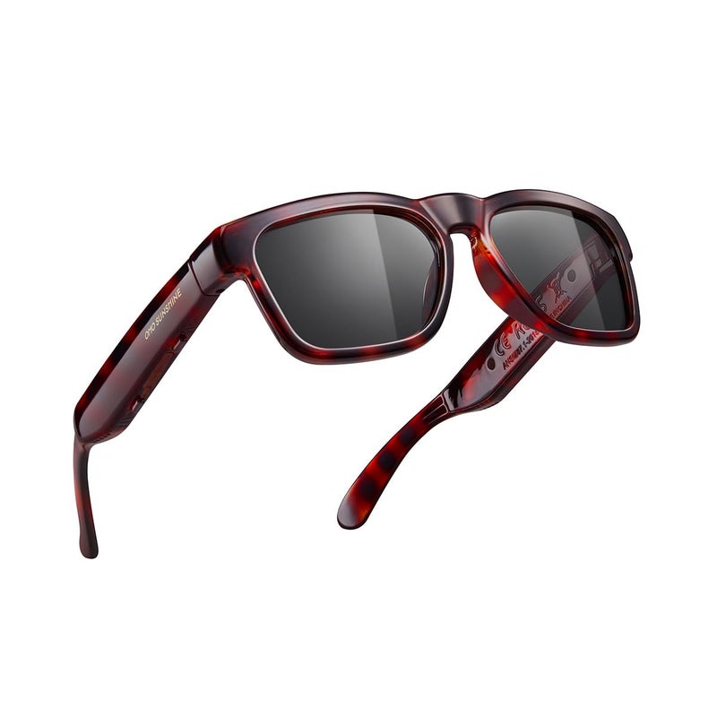 OhO sunshine OhO Smart Glasses,Polarized Sunglasses with Bluetooth Speaker,Athletic/Outdoor UV Protection and Voice Control,Unisex(Grey Lens) - Image 1