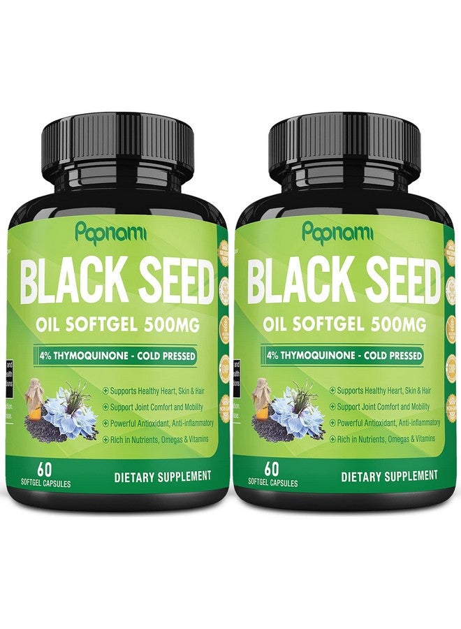 Papnami 2 Packs Organic Premium Black Seed Oil Capsules 500Mg 4 Months Supply - Image 2