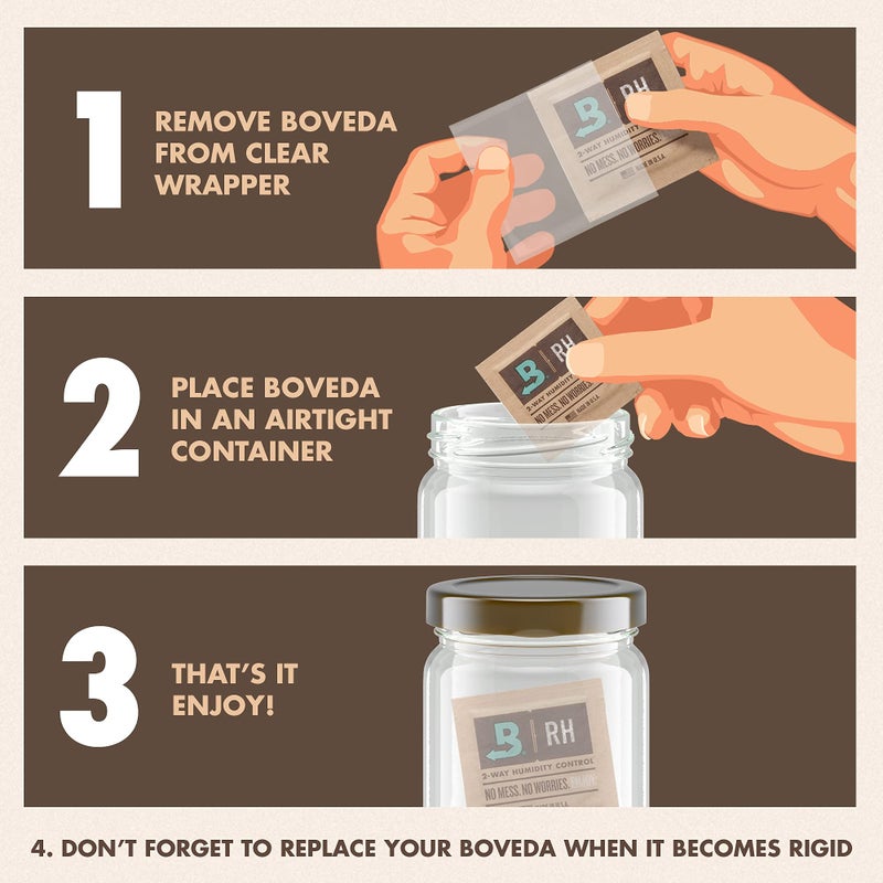 Boveda أدوات موسيقية خشبية من بوفيدا - 84% رطوبة نسبية - تحكم رطوبة ثنائي الاتجاه - الحجم 8 للأدوات الخشبية - تحمي جميع الأدوات الخشبية للحصول على صوت مثالي - تمنع التشقق والتشوه في الجيتارات - 10 قطع - Image 4