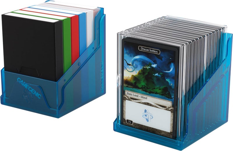 Gamegenic Bastion 100+ XL Deck Box - Compact, Secure, and Perfectly Organized for Your Trading Cards! Safely Protects 100+ Double-Sleeved Cards, Blue Color, Made - Image 4