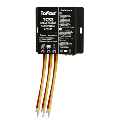 TOPENS TCS3 Solar Charge Controller Waterproof Solar Panel Battery Regulator for Solar Automatic Gate Opener, Boat, Yacht, RV, Caravan, Golf Car, Street Lamp, Garden Light and Farm Equipment - Image 1