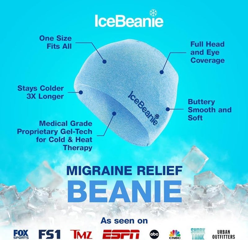 IceBeanie Migraine Relief Cap, As Seen on Shark Tank, Extended Cooling Gel Headache Relief Cap, Tension & Hangover Hat, Cold Headache Hat Mask, Head Ice Pack - Image 3