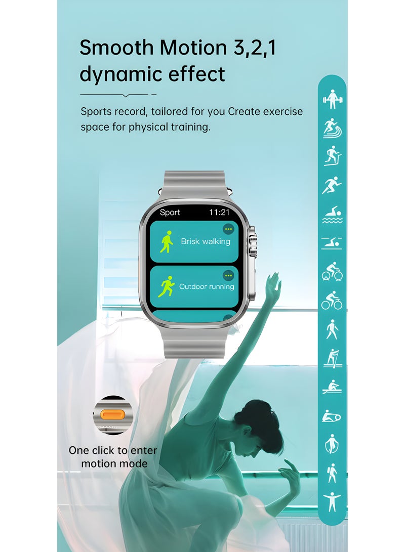 Smart Watch –HW-67 Ultra 7-in-1 Full Touch AMOLED Screen with Bluetooth Calling, Fitness Tracking & Wireless Charging