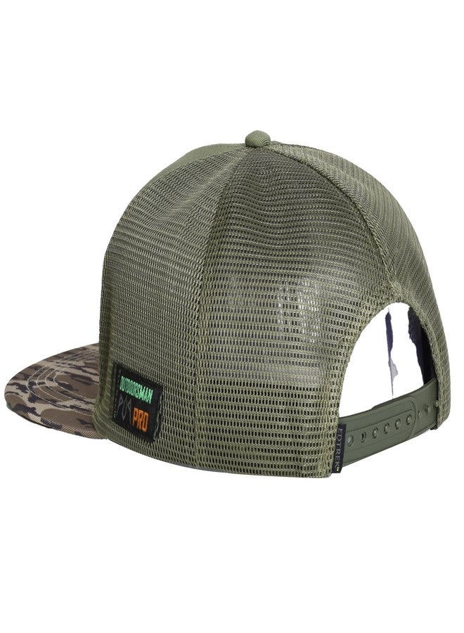 EDTREK Outdoorsman Pro Trucker Breathable Mesh Performance Cap - Flat Brim Snapback Hat - Image 5