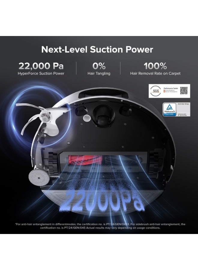 roborock Saros 10 White Robot Vacuum and Mop 22000Pa Suction AI Obstacle Avoidance 3.14-inch Ultra Thin Intelligent Dirt Detection - Image 3