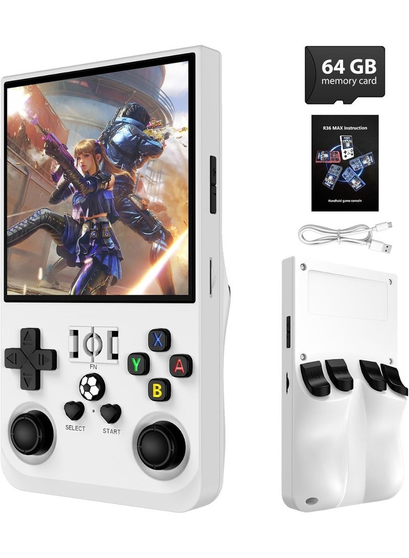 Gulf Trend R36MAX Retro Handheld Game Console - Ivory White | 4.0 Inch IPS Screen, Linux System, Built-in 64GB Memory, Mini Retro Video Console with 3000+ Classic Games - Image 3
