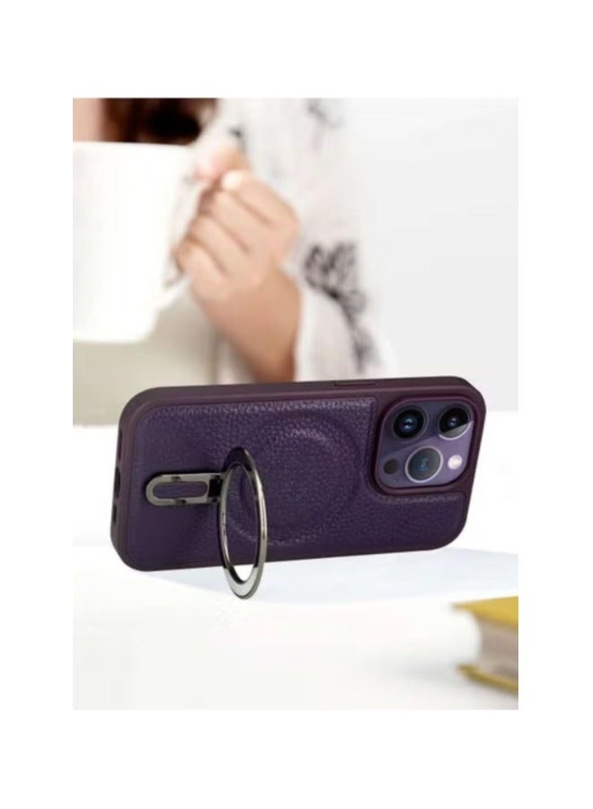 HDD iPhone 14 Pro Ring Holder Kickstand Plated Shockproof Protective Phone Case - Image 3