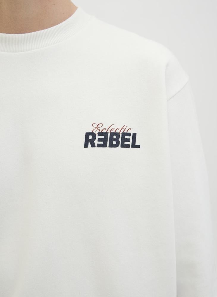 JJ Rebel Text Print Regular Fit Crew Neck Sweatshirt - Image 3