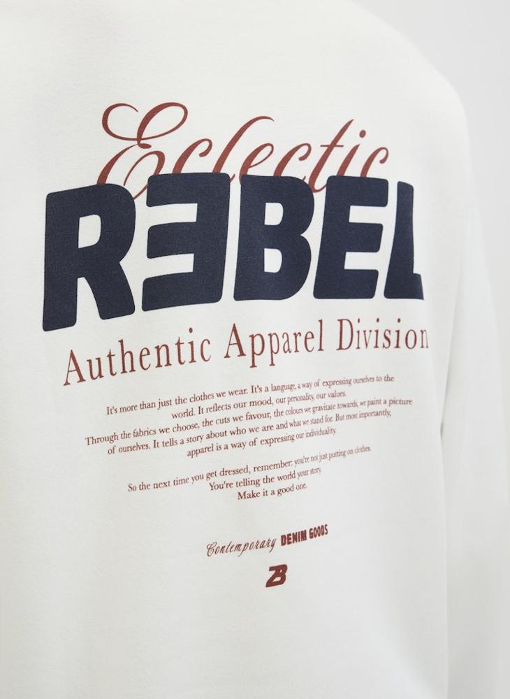 JJ Rebel Text Print Regular Fit Crew Neck Sweatshirt - Image 4